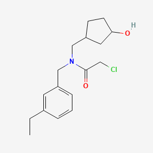 2-Chloro-N-[(3-ethylphenyl)methyl]-N-[(3-hydroxycyclopentyl)methyl]acetamide