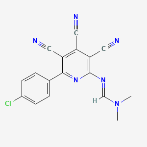 (E)-N'-[6-(4-chlorophenyl)-3,4,5-tricyanopyridin-2-yl]-N,N-dimethylmethanimidamide