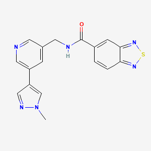 molecular formula C17H14N6OS B2591971 N-((5-(1-甲基-1H-吡唑-4-基)吡啶-3-基)甲基)苯并[c][1,2,5]噻二唑-5-甲酰胺 CAS No. 2034520-99-3
