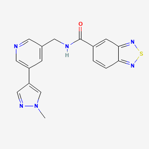 molecular formula C17H14N6OS B2591971 N-{[5-(1-méthyl-1H-pyrazol-4-yl)pyridin-3-yl]méthyl}-2,1,3-benzothiadiazole-5-carboxamide CAS No. 2034520-99-3