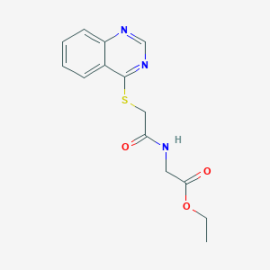 molecular formula C14H15N3O3S B2591980 2-(2-(喹唑啉-4-硫基)乙酰氨基)乙酸乙酯 CAS No. 852366-75-7