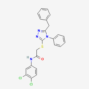 2-[(5-benzyl-4-phenyl-4H-1,2,4-triazol-3-yl)sulfanyl]-N-(3,4-dichlorophenyl)acetamide