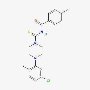 molecular formula C20H22ClN3OS B2591984 N-[4-(5-chloro-2-methylphenyl)piperazine-1-carbothioyl]-4-methylbenzamide CAS No. 497061-03-7