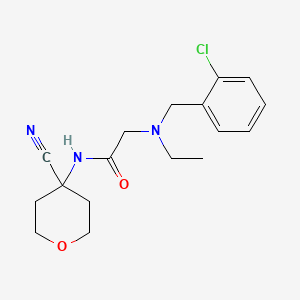 molecular formula C17H22ClN3O2 B2591986 2-{[(2-chlorophenyl)methyl](ethyl)amino}-N-(4-cyanooxan-4-yl)acetamide CAS No. 1808578-72-4