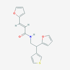 molecular formula C17H15NO3S B2591991 (E)-3-(furan-2-yl)-N-(2-(furan-2-yl)-2-(thiophen-3-yl)ethyl)acrylamide CAS No. 2097940-05-9