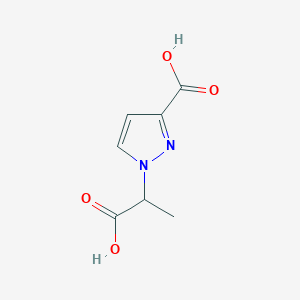 molecular formula C7H8N2O4 B2591992 1-(1-羧乙基)-1H-吡唑-3-羧酸 CAS No. 1006458-30-5