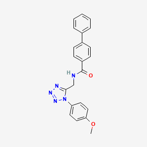 molecular formula C22H19N5O2 B2591994 N-((1-(4-methoxyphenyl)-1H-tetrazol-5-yl)methyl)-[1,1'-biphenyl]-4-carboxamide CAS No. 920475-87-2