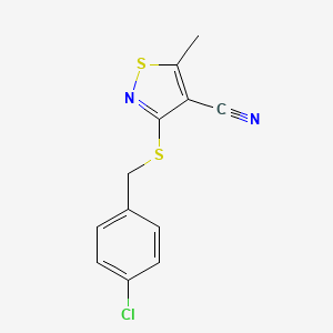 3-[(4-Chlorobenzyl)sulfanyl]-5-methyl-4-isothiazolecarbonitrile