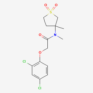 molecular formula C14H17Cl2NO4S B2592000 2-(2,4-dichlorophenoxy)-N-methyl-N-(3-methyl-1,1-dioxidotetrahydrothiophen-3-yl)acetamide CAS No. 874788-27-9