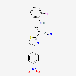 (E)-3-((2-iodophenyl)amino)-2-(4-(4-nitrophenyl)thiazol-2-yl)acrylonitrile