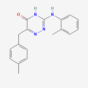 molecular formula C18H18N4O B2592006 6-(4-methylbenzyl)-3-(o-tolylamino)-1,2,4-triazin-5(4H)-one CAS No. 898651-27-9