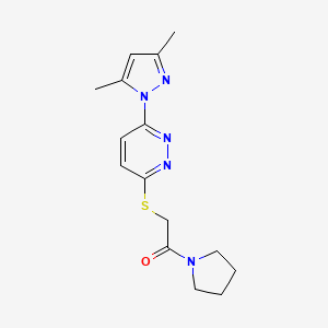 2-((6-(3,5-dimethyl-1H-pyrazol-1-yl)pyridazin-3-yl)thio)-1-(pyrrolidin-1-yl)ethanone