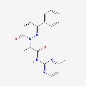 molecular formula C18H17N5O2 B2592018 N-(4-methylpyrimidin-2-yl)-2-(6-oxo-3-phenylpyridazin-1(6H)-yl)propanamide CAS No. 1235120-18-9