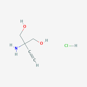 molecular formula C5H10ClNO2 B2592035 2-Amino-2-ethynylpropane-1,3-diol;hydrochloride CAS No. 2580241-18-3