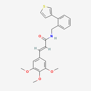 molecular formula C23H23NO4S B2592039 (E)-N-(2-(thiophen-3-yl)benzyl)-3-(3,4,5-trimethoxyphenyl)acrylamide CAS No. 1799255-92-7