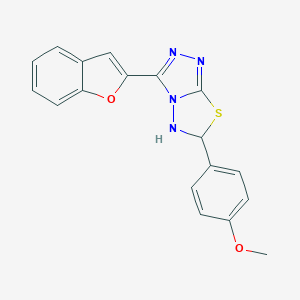 molecular formula C18H14N4O2S B259204 4-[3-(1-Benzofuran-2-yl)-5,6-dihydro[1,2,4]triazolo[3,4-b][1,3,4]thiadiazol-6-yl]phenyl methyl ether 