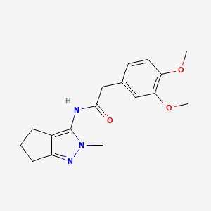2-(3,4-dimethoxyphenyl)-N-(2-methyl-2,4,5,6-tetrahydrocyclopenta[c]pyrazol-3-yl)acetamide