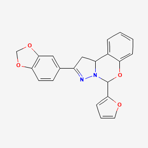 2-(1,3-benzodioxol-5-yl)-5-(furan-2-yl)-5,10b-dihydro-1H-pyrazolo[1,5-c][1,3]benzoxazine