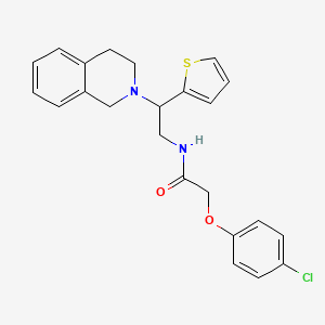 molecular formula C23H23ClN2O2S B2592057 2-(4-氯苯氧基)-N-(2-(3,4-二氢异喹啉-2(1H)-基)-2-(噻吩-2-基)乙基)乙酰胺 CAS No. 898424-49-2