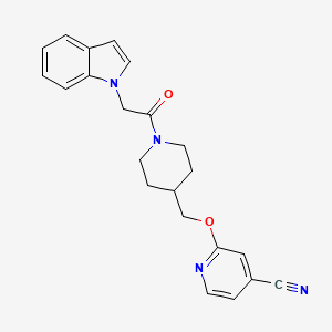 2-[[1-(2-Indol-1-ylacetyl)piperidin-4-yl]methoxy]pyridine-4-carbonitrile