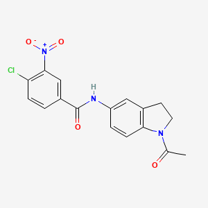 molecular formula C17H14ClN3O4 B2592064 N1-(1-乙酰基-2,3-二氢-1H-吲哚-5-基)-4-氯-3-硝基苯甲酰胺 CAS No. 680214-07-7