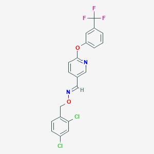 molecular formula C20H13Cl2F3N2O2 B2592071 6-[3-(三氟甲基)苯氧基]烟醛 O-(2,4-二氯苄基)肟 CAS No. 338967-24-1