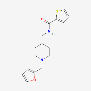molecular formula C16H20N2O2S B2592081 N-((1-(呋喃-2-基甲基)哌啶-4-基)甲基)噻吩-2-甲酰胺 CAS No. 953997-20-1