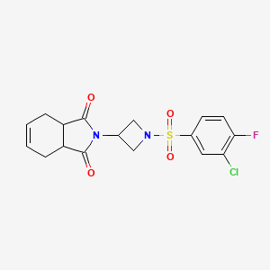 molecular formula C17H16ClFN2O4S B2592082 2-(1-((3-氯-4-氟苯基)磺酰基)氮杂环丁-3-基)-3a,4,7,7a-四氢-1H-异吲哚-1,3(2H)-二酮 CAS No. 2034424-06-9