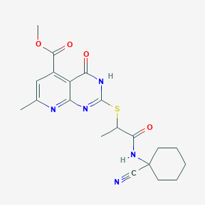 methyl 2-({1-[(1-cyanocyclohexyl)carbamoyl]ethyl}sulfanyl)-7-methyl-4-oxo-3H,4H-pyrido[2,3-d]pyrimidine-5-carboxylate