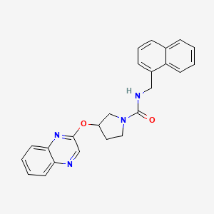molecular formula C24H22N4O2 B2592085 N-[(萘-1-基)甲基]-3-(喹喔啉-2-氧基)吡咯烷-1-甲酰胺 CAS No. 2097869-18-4