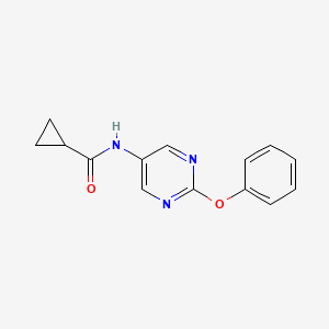 molecular formula C14H13N3O2 B2592089 N-(2-phenoxypyrimidin-5-yl)cyclopropanecarboxamide CAS No. 1421484-21-0