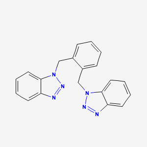 molecular formula C20H16N6 B2592092 1-{[2-(1H-1,2,3-Benzotriazol-1-ylmethyl)phenyl]methyl}-1H-1,2,3-benzotriazole CAS No. 312323-71-0