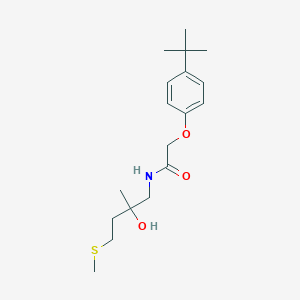 molecular formula C18H29NO3S B2592095 2-(4-(叔丁基)苯氧基)-N-(2-羟基-2-甲基-4-(甲硫基)丁基)乙酰胺 CAS No. 1396751-77-1