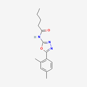 molecular formula C15H19N3O2 B2592096 N-(5-(2,4-二甲苯基)-1,3,4-恶二唑-2-基)戊酰胺 CAS No. 891113-19-2