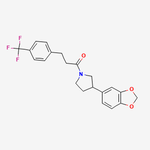 1-(3-(Benzo[d][1,3]dioxol-5-yl)pyrrolidin-1-yl)-3-(4-(trifluoromethyl)phenyl)propan-1-one
