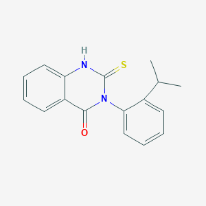 molecular formula C17H16N2OS B2592114 3-[2-(Propan-2-yl)phenyl]-2-sulfanyl-3,4-dihydroquinazolin-4-one CAS No. 380346-10-1