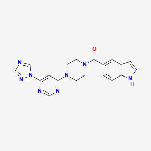 (4-(6-(1H-1,2,4-triazol-1-yl)pyrimidin-4-yl)piperazin-1-yl)(1H-indol-5-yl)methanone