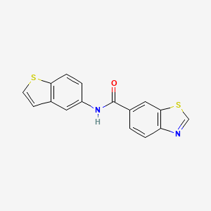 molecular formula C16H10N2OS2 B2592119 N-(1-ベンゾチオフェン-5-イル)-1,3-ベンゾチアゾール-6-カルボキサミド CAS No. 681174-02-7