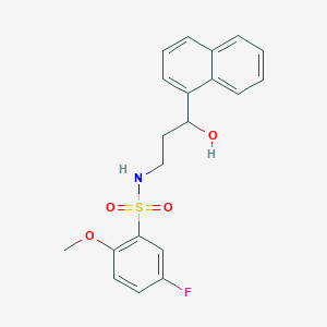 molecular formula C20H20FNO4S B2592129 5-fluoro-N-(3-hydroxy-3-(naphthalen-1-yl)propyl)-2-methoxybenzenesulfonamide CAS No. 1421449-69-5