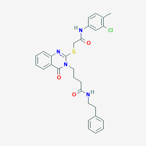 4-(2-((2-((3-chloro-4-methylphenyl)amino)-2-oxoethyl)thio)-4-oxoquinazolin-3(4H)-yl)-N-phenethylbutanamide