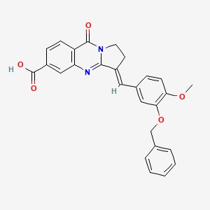 3-{[3-(benzyloxy)-4-methoxyphenyl]methylidene}-9-oxo-1H,2H,3H,9H-pyrrolo[2,1-b]quinazoline-6-carboxylic acid