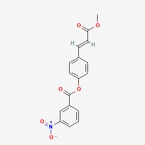 molecular formula C17H13NO6 B2592143 4-(3-Methoxy-3-oxo-1-propenyl)phenyl 3-nitrobenzenecarboxylate CAS No. 331461-77-9
