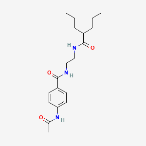 molecular formula C19H29N3O3 B2592144 4-acetamido-N-(2-(2-propylpentanamido)ethyl)benzamide CAS No. 1021026-88-9