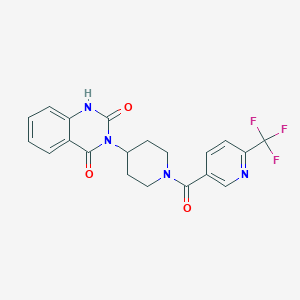 molecular formula C20H17F3N4O3 B2592147 3-(1-(6-(trifluoromethyl)nicotinoyl)piperidin-4-yl)quinazoline-2,4(1H,3H)-dione CAS No. 2034260-81-4