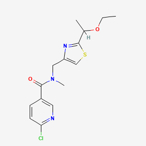6-chloro-N-{[2-(1-ethoxyethyl)-1,3-thiazol-4-yl]methyl}-N-methylpyridine-3-carboxamide