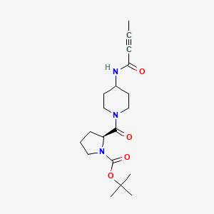 Tert-butyl (2S)-2-[4-(but-2-ynoylamino)piperidine-1-carbonyl]pyrrolidine-1-carboxylate