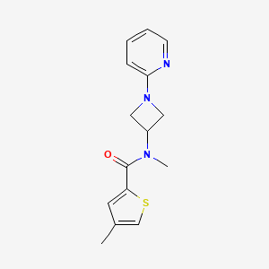 molecular formula C15H17N3OS B2592156 N,4-Dimethyl-N-(1-pyridin-2-ylazetidin-3-yl)thiophene-2-carboxamide CAS No. 2415470-92-5