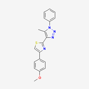 molecular formula C19H16N4OS B2592159 4-[4-(4-methoxyphenyl)-1,3-thiazol-2-yl]-5-methyl-1-phenyl-1H-1,2,3-triazole CAS No. 1105246-43-2