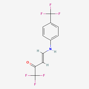 molecular formula C11H7F6NO B2592160 (3E)-1,1,1-trifluoro-4-{[4-(trifluoromethyl)phenyl]amino}but-3-en-2-one CAS No. 478040-72-1
