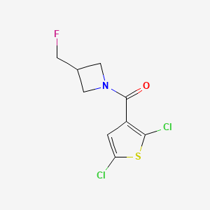 molecular formula C9H8Cl2FNOS B2592164 (2,5-二氯噻吩-3-基)(3-(氟甲基)氮杂环丁-1-基)甲酮 CAS No. 2034606-51-2